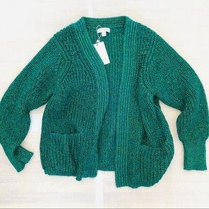 See U Soon Open Cardigan Bright Green With Lurex